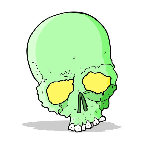 Desenho animado assustador velho crânio —  Vetores de Stock