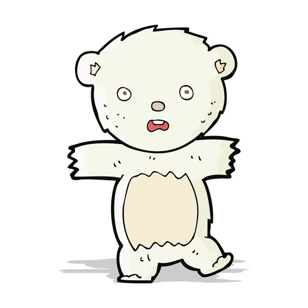 Cartoon geschokt polar beer cub — Stockvector