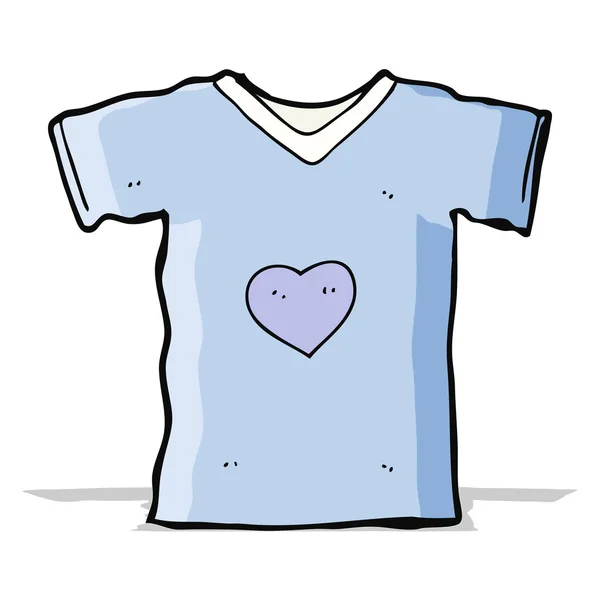 Cartoon T-Shirt mit Liebesherz — Stockvektor