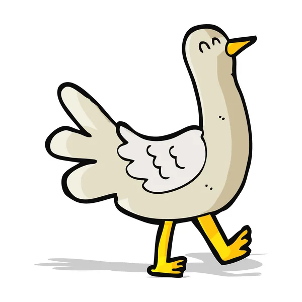 Pássaro de passeio dos desenhos animados — Vetor de Stock