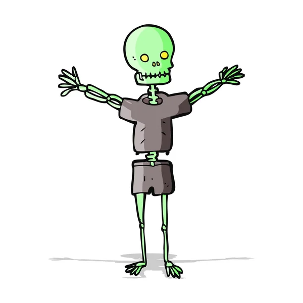 Tecknad skelett i kläder — Stock vektor