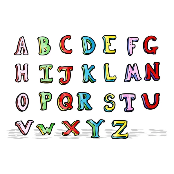 Karikatür alfabesi — Stok Vektör