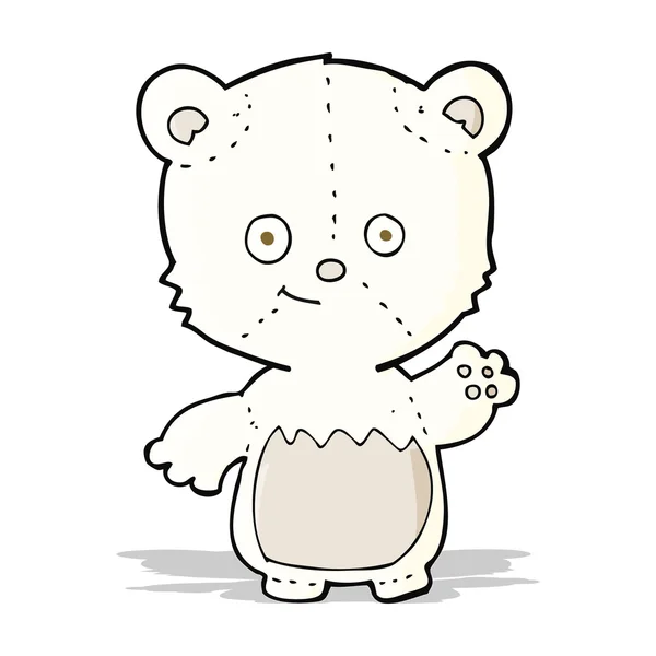 Karikatura, malý lední medvěd mává — Stockový vektor