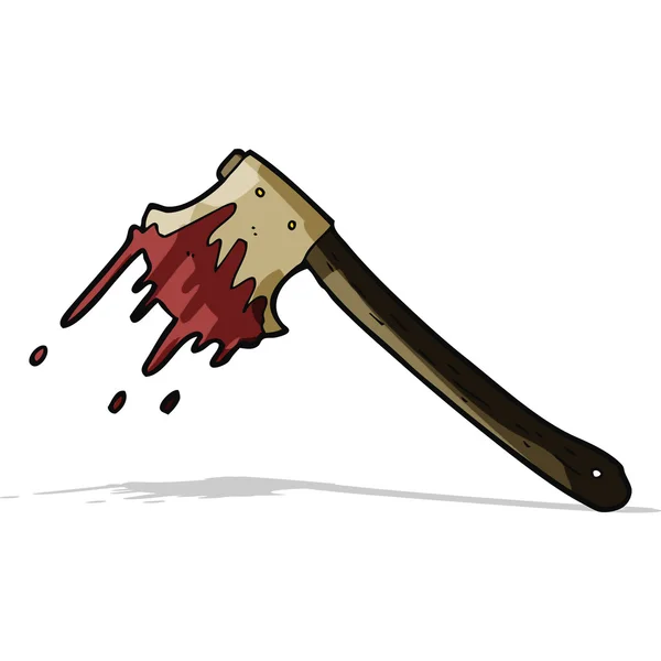 Cartoon bloody axe — Stock Vector