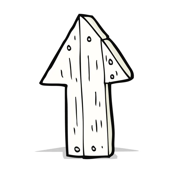 Flecha de dirección de madera de dibujos animados — Vector de stock