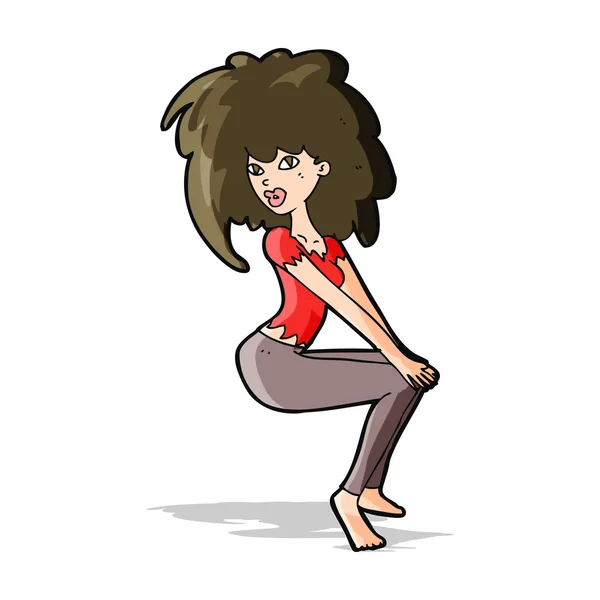 Cartoon vrouw met groot haar — Stockvector