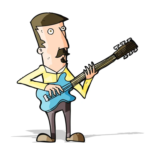 電気ギターを弾く漫画家 — ストックベクタ