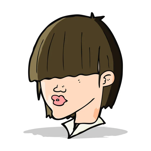 Corte de pelo de moda de dibujos animados — Vector de stock