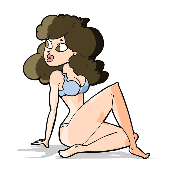 Dibujos animados mujer sexy en ropa interior — Archivo Imágenes Vectoriales