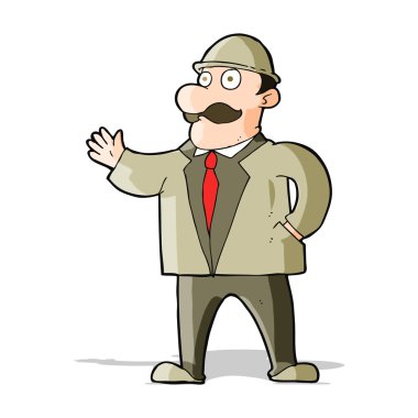 Melon şapkalı adam karikatür mantıklı iş