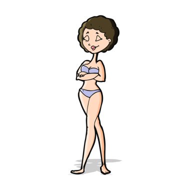 Bikinili retro kadın.