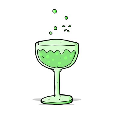 karikatür köpüklü kokteyl