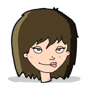 gülümseyen kadın karikatür