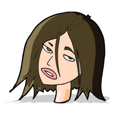 karikatür rahatsız kadın