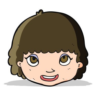 çizgi film mutlu kadın yüzü