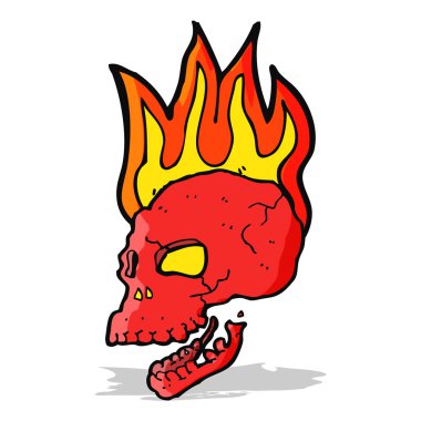 flaming çizgi film kafatası