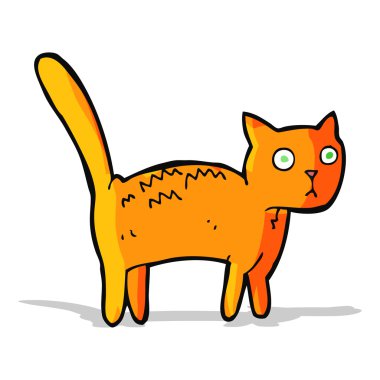 çizgi film korkmuş kedi