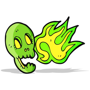 komik karikatür kafatası