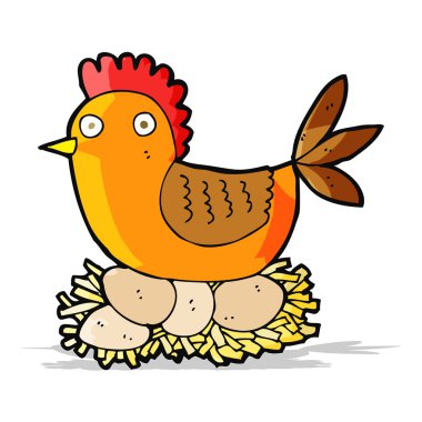 Yumurtalı tavuk çizgi filmi.