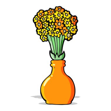 karikatür eski cam vazo