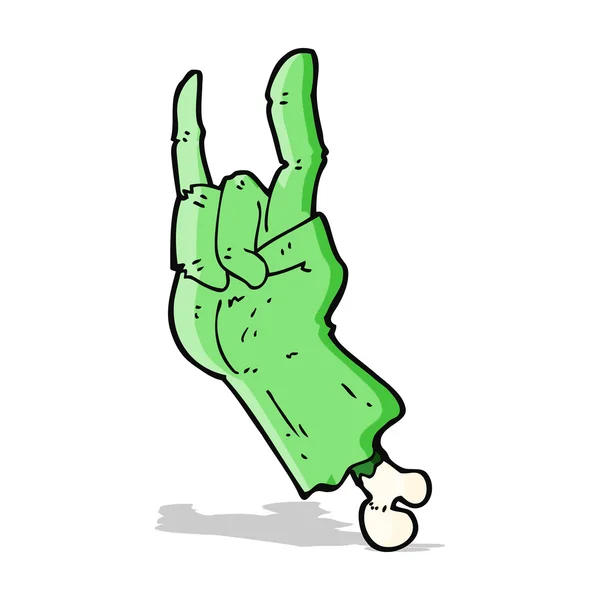 Cartoon zombie hand rock symbool maken — Stockvector