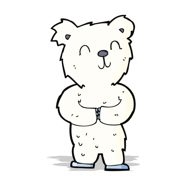 Desenho animado pequeno urso polar feliz — Vetor de Stock