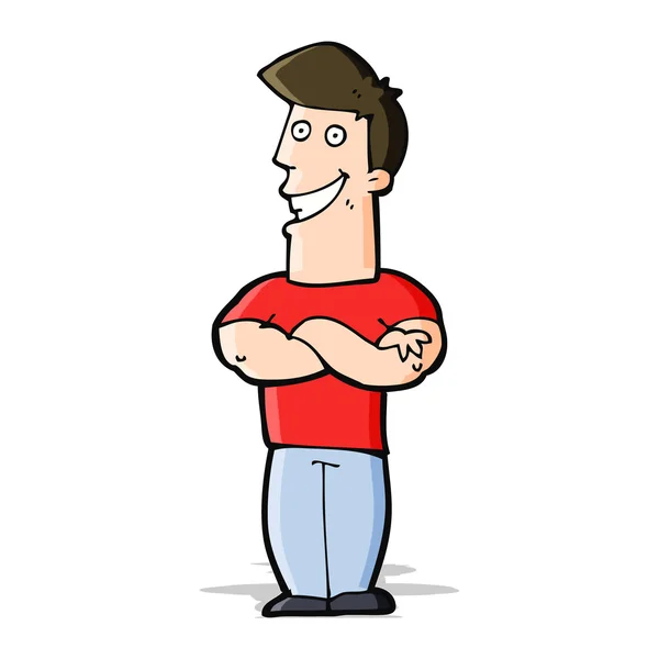 Cartoon Grijnzende man — Stockvector