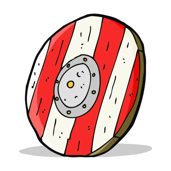 Cartoon wooden shield — Stock Vector