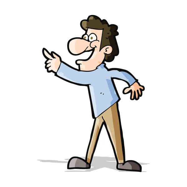 Cartoon man wijzen en lachen — Stockvector