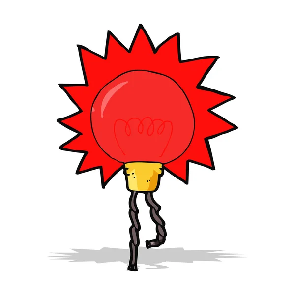 Dibujos animados bombilla roja — Archivo Imágenes Vectoriales