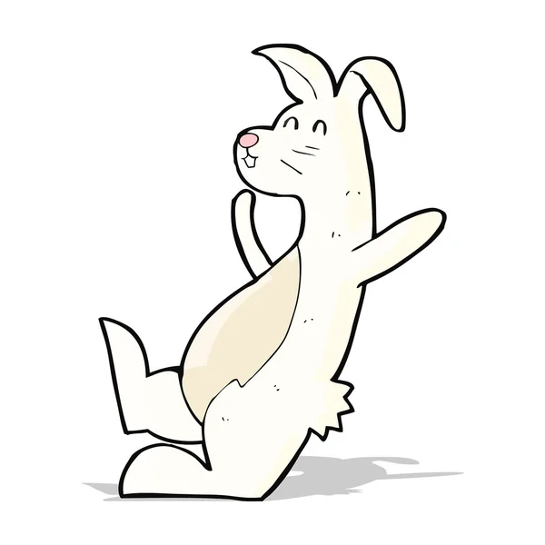 Conejo blanco de dibujos animados — Vector de stock
