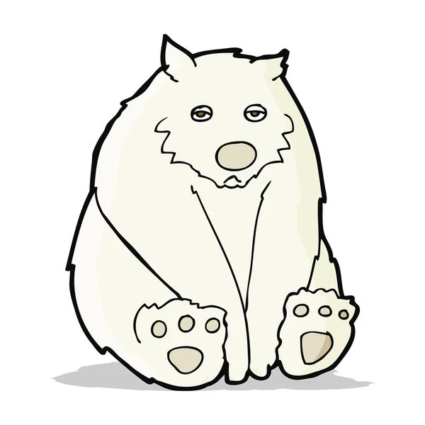 Cartoon unhappy polar bear — Stock Vector