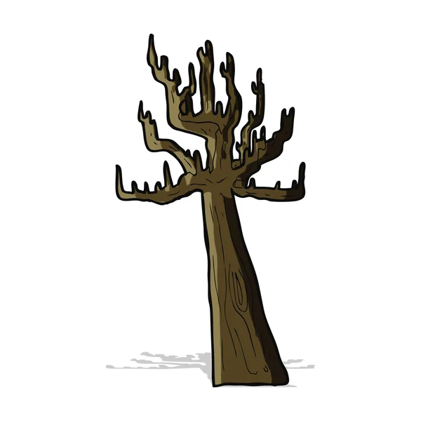 Viejo árbol desnudo de dibujos animados — Vector de stock