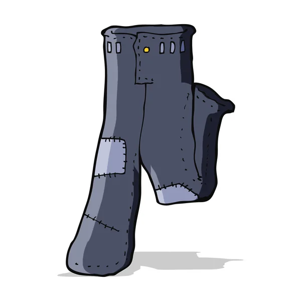 Cartoon opgelegde oude jeans — Stockvector