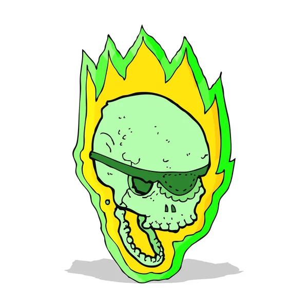 Dessin animé crâne de pirate flamboyant — Image vectorielle