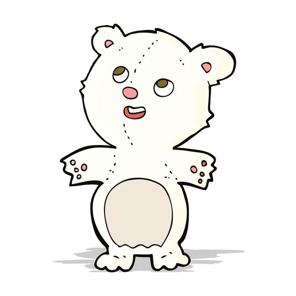 Gelukkig weinig polar bear cartoon — Stockvector