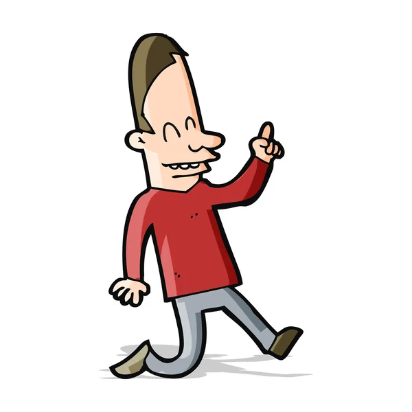 Cartoon gelukkig man wijzend — Stockvector