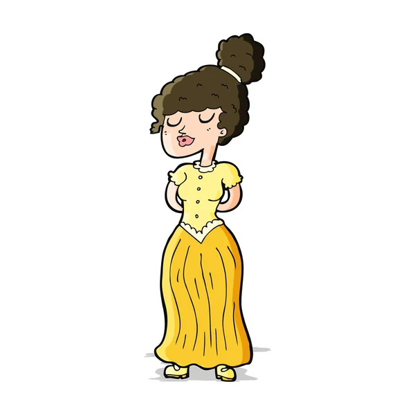 Karikatur ziemlich viktorianische Frau — Stockvektor
