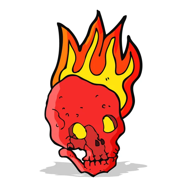 Karikatur flammender Totenkopf — Stockvektor