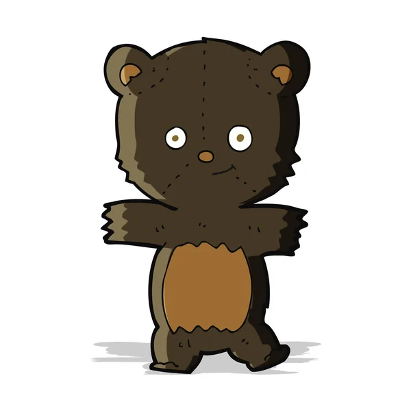 可爱的卡通黑熊 — 图库矢量图片