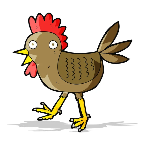 Funny cartoon chicken — Stock Vector