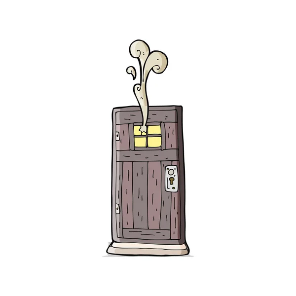 Tecknad gammal trä dörr — Stock vektor