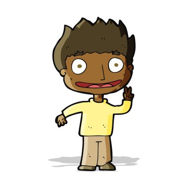 karikatür mutlu çocuk