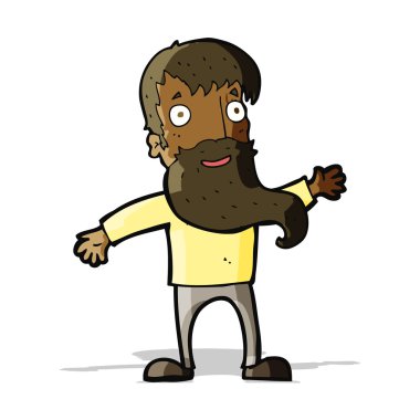 Çizgi filmdeki sakallı adam.