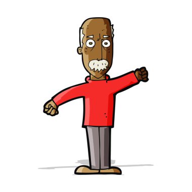 Çizgi film kızgın yaşlı adam.