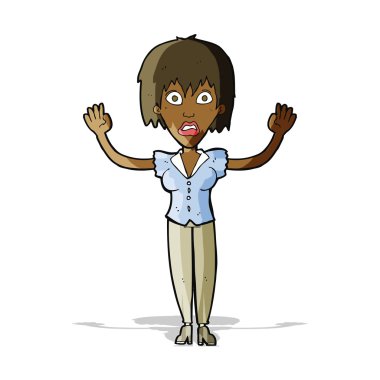 Çizgi filmdeki kadın stresli.