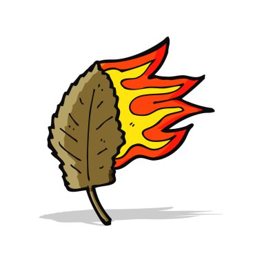 çizgi film kuru yaprak sembolü yakıyor