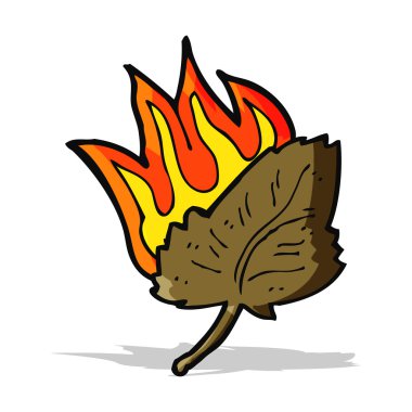 çizgi film kuru yaprak sembolü yakıyor