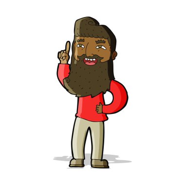 Çizgi film mutlu sakallı adamın fikri