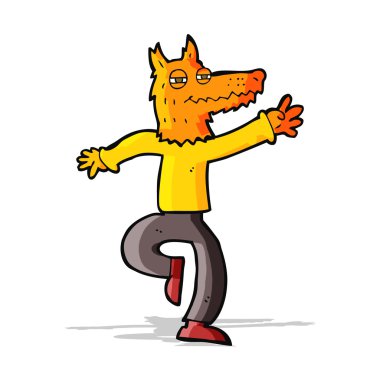 çizgi film mutlu tilki adam